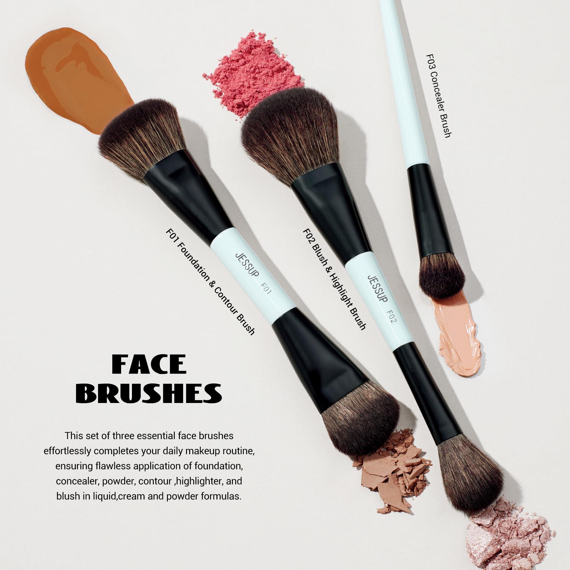 Jessup Jessup Makeup Brushes T329 bundled with Double Sided Makeup Brushes Set T500