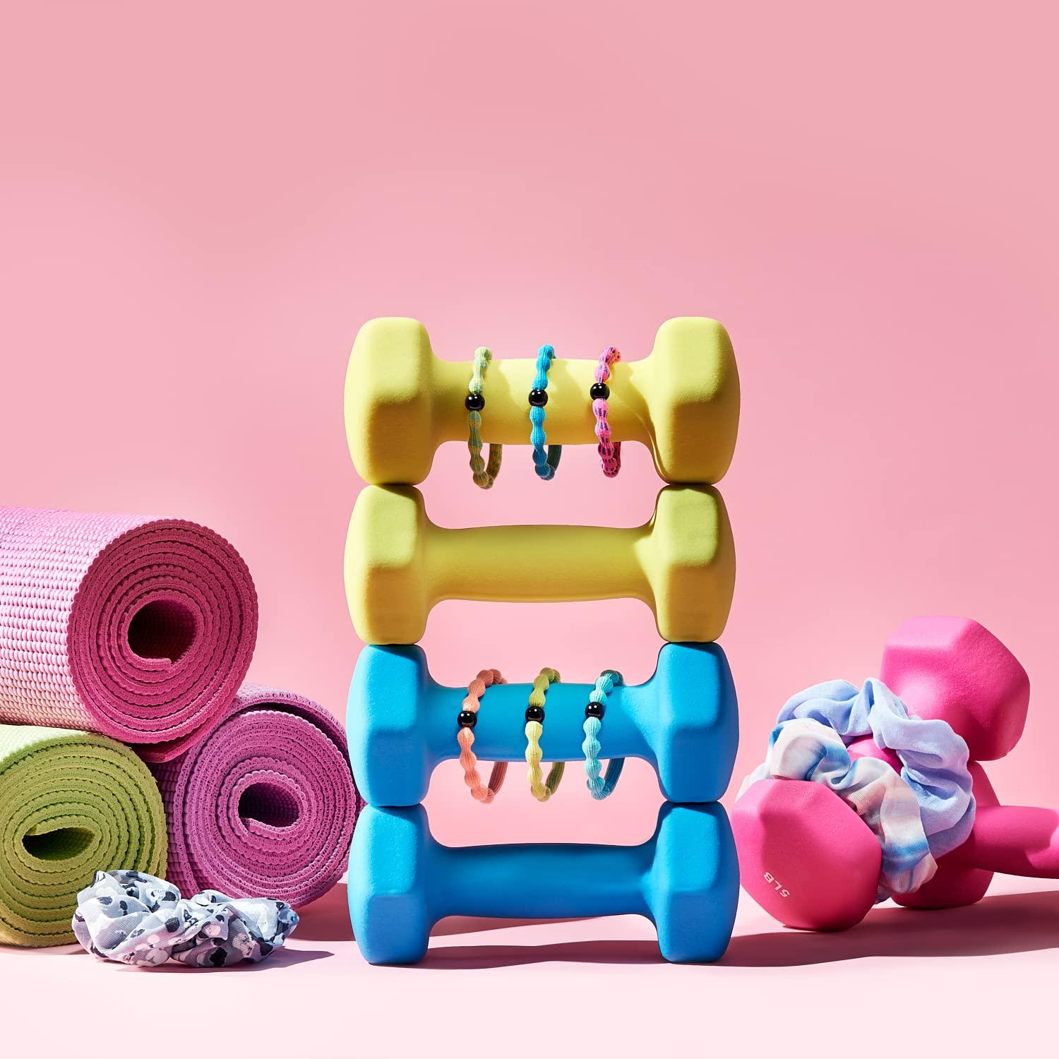 GOODY Goody Ouchless Forever Hair Elastics - 10 Ct, Assorted Neon, Damage-Free Bands, 3X Stronger Hair Ties, Retainable Shape, 16 Strand Inner Core, Hair Accessories for Women & Men, All Hair Types