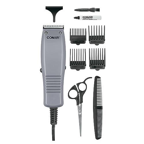 Conair ConairMAN Simple Cut, Hair Clippers for Men, 10-piece Home Hair Cutting Kit