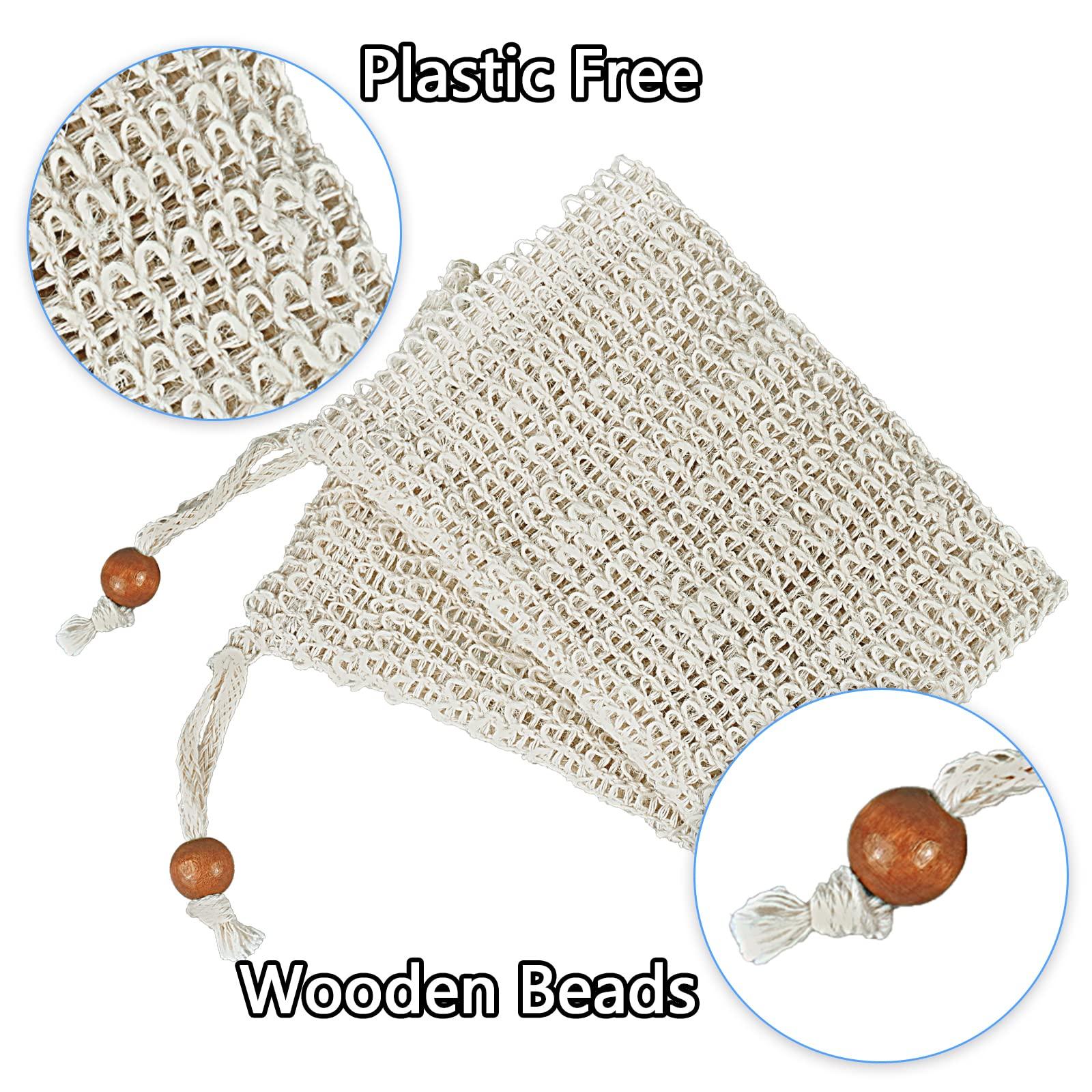 Ycolama Ycolama 50 Soap Bags Mesh Exfoliating, 100% Natural Sisal Soap Pouch, Soap Savers for Shower Use Like Massaging And Scrubbing(5.3 × 3.7inches)