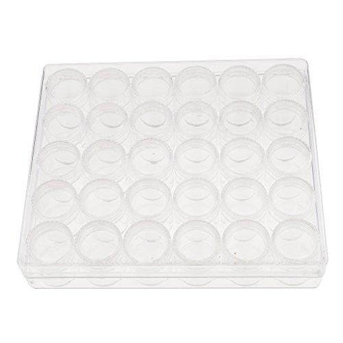 barenx barenx 30 Slot Empty Jar Pots Nail Art Powder Decor DIY Tips Storage Container Case
