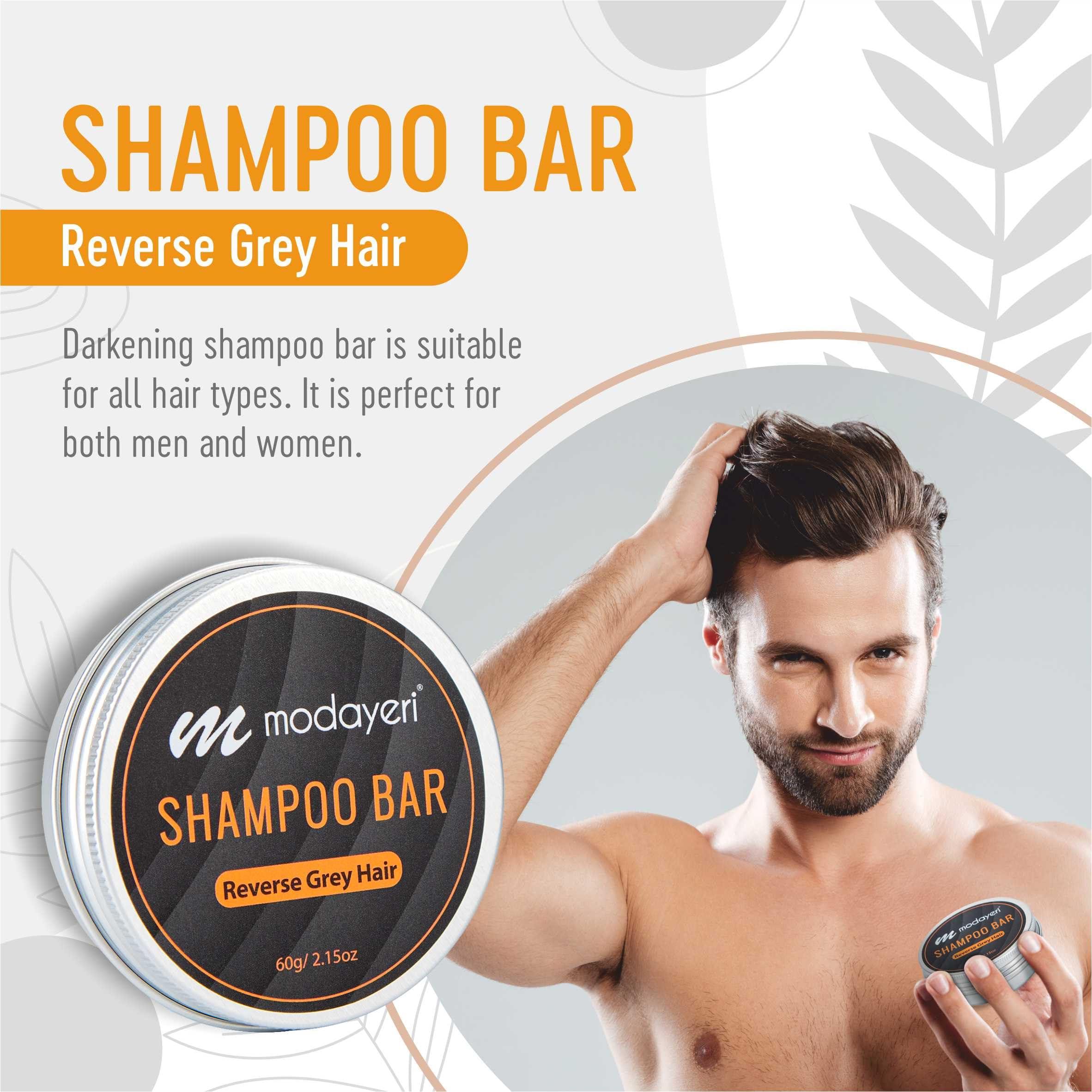 modayeri al??veri?te yeni moda Reverse Grey Hair Shampoo Bar - Moisturizer, Extra Strength Refreshing Scalp , Gray Hair Coverage, Darkening, Natural Solid Shampoo, for Women and Men, Restore Shiny Hair, Paraben Free, 2.15 Oz