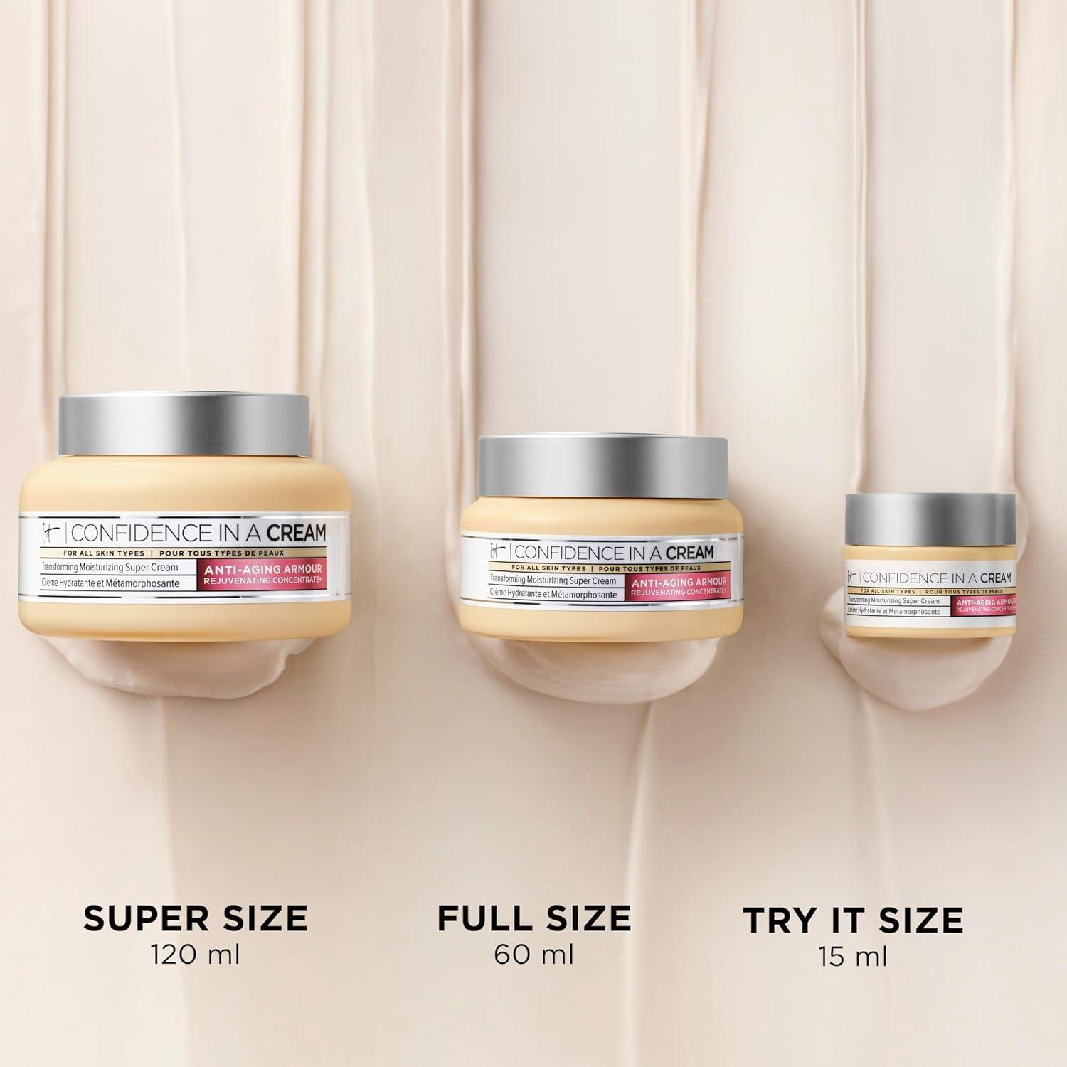 IT Cosmetics IT Cosmetics Confidence in a Cream Full Size - Hydrating & Anti Aging Face Moisturizer, Visibly Reduces Fine Lines, Wrinkles & Signs of Aging, Repairs Skin Barrier, With Squalane & Ceramides - 2 fl oz