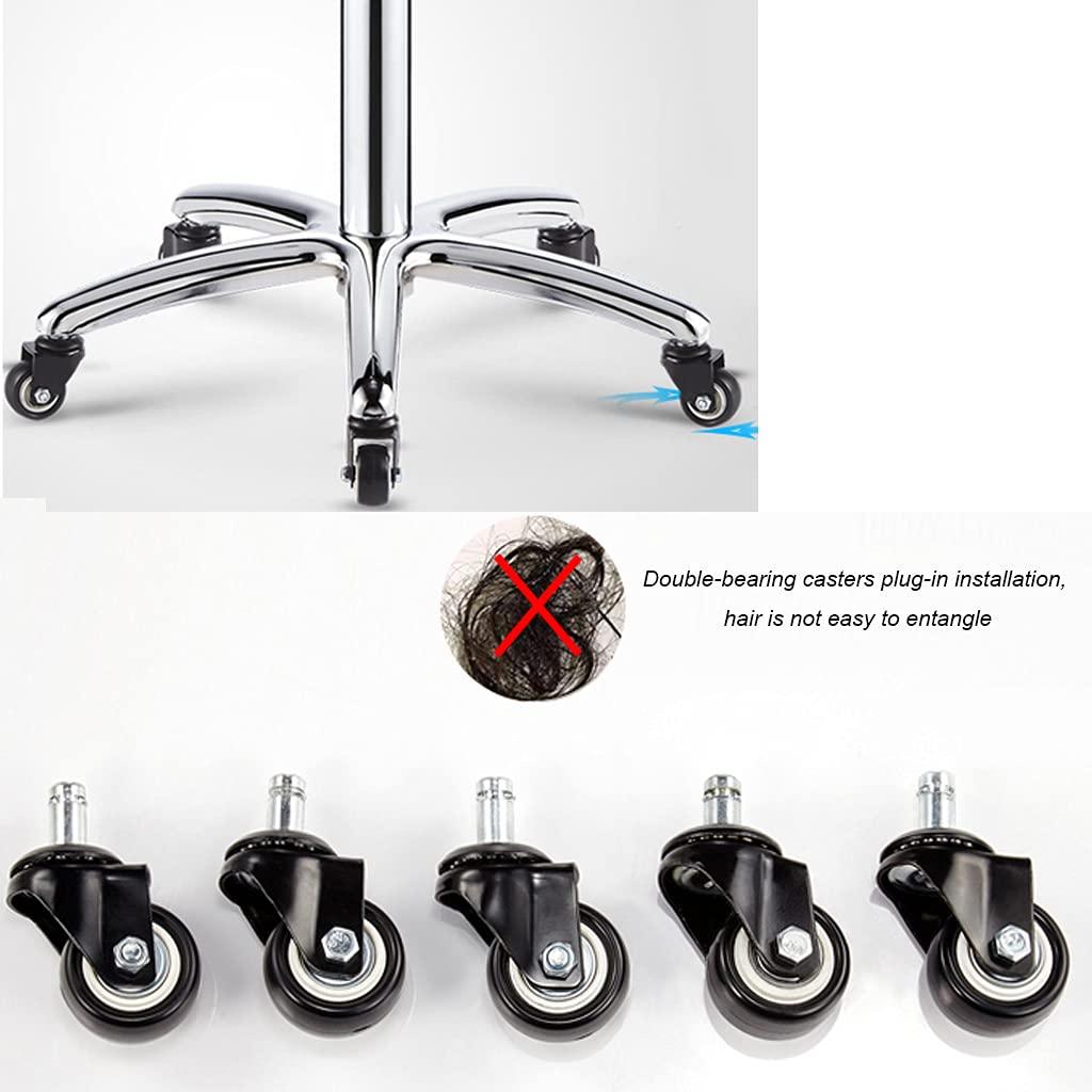 ZHOUXIAO ZHOUXIAO Adjustable Height Stool with 5 Wheels/Thick Sponge,Ergonomic Chrome Steel PU Leather Bar Stool Shop Stool,Hydraulic Rolling Swivel Salon Stool,Massage Spa Tattoo Cou red1
