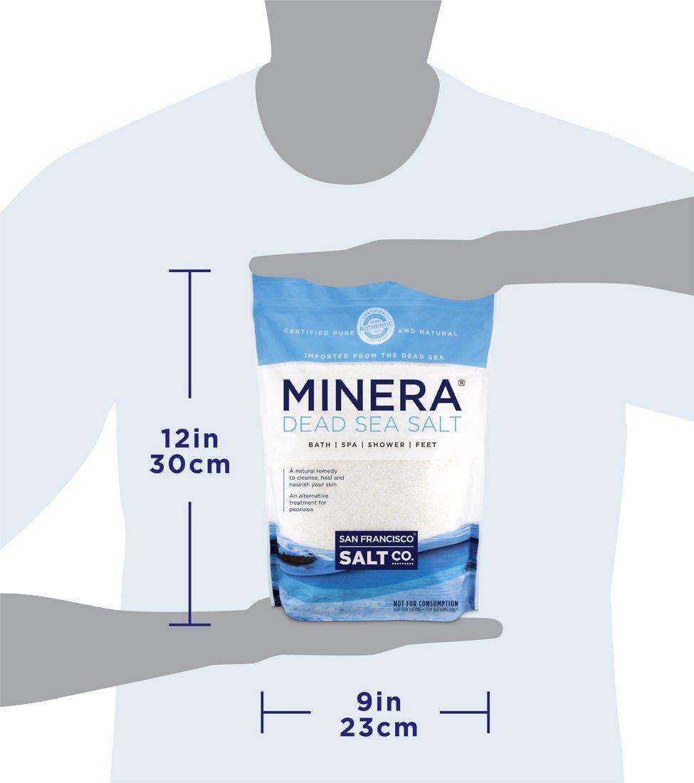 Minera Minera Dead Sea Salt, 100% Pure & Natural, 5 lbs. Fine Grain (0-1.7 mm) Bulk Bag, Easily Dissolving Dead Sea Salts for Soaking & Bathing, Skin Nourishing Fine Sea Salt, Unscented