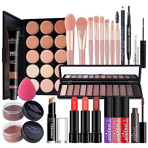 Chpbolly All-in-One Makeup Kit Gift Set, Makeup Kit for Women Full Kit, Makeup Gift Set Include Eyeshadow Palette Lipstick Concealer Blush Mascara Foundation Face Powder, Great Gift Choice(24 PCS)