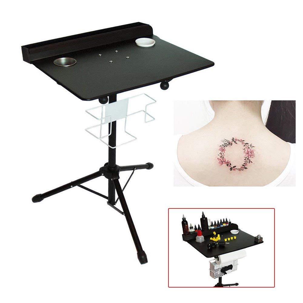 TBVECHI Tattoo Workstation Height Adjustable Salon Instrument Tray Large Portable Mobile Tattoo Desk Table for Beauty Salon and Tattoo Studio (Type 1)