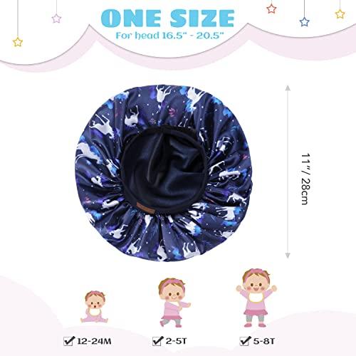Hat Hut Hat Hut Kids Satin Bonnet Sleep Cap for Curly Hair Adjustable Silk Hair Cap for Baby Sleeping Hair Bonnet for Toddler Child (Unicorn 1)