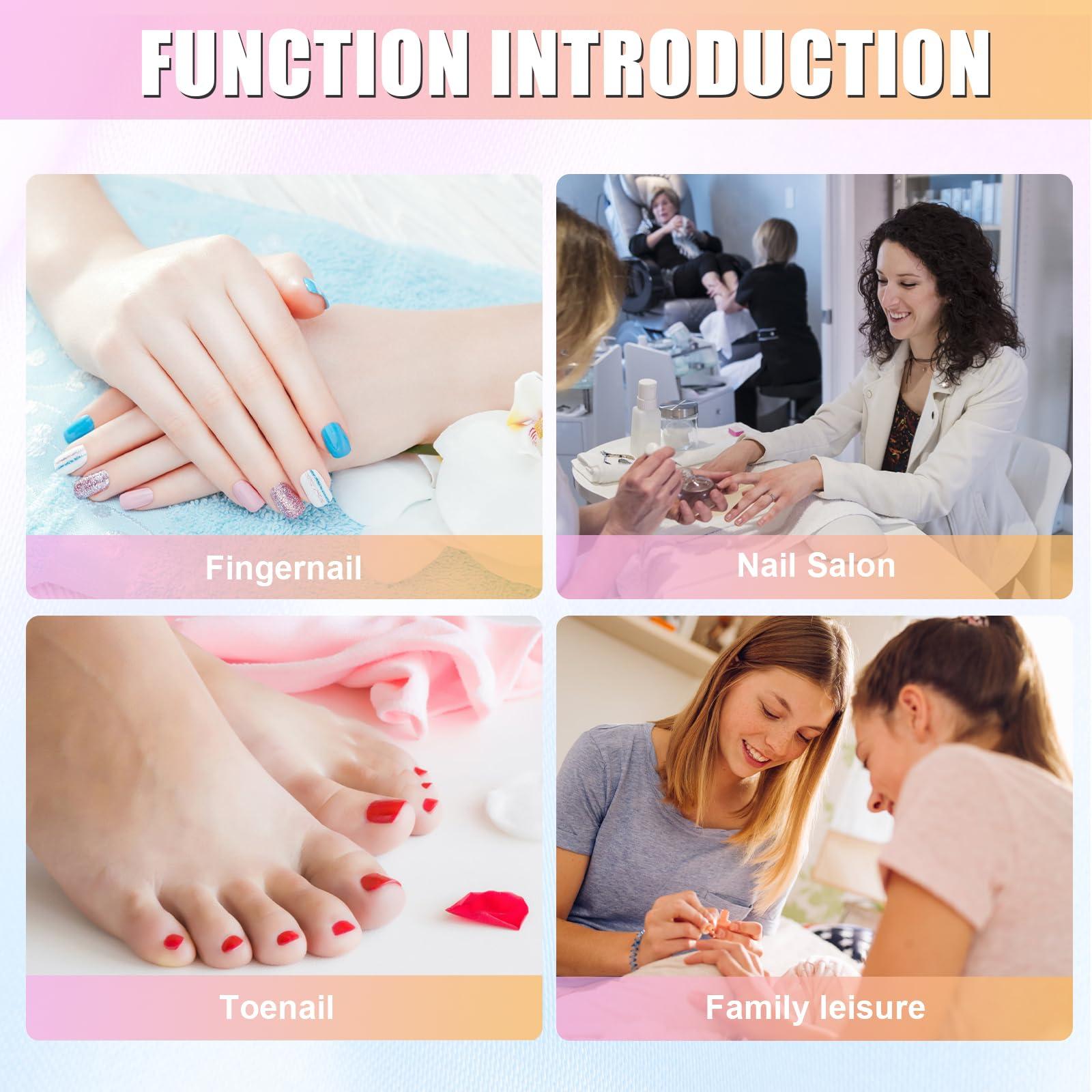 Pourcare Professional Electric Nail Drill Machine for Acrylic Nails, 35000 RPM Electric Nail File Tool Set, Portable E-File Rechargeable Manicure Pedicure Polish Kit for Home Salon Tech (Heart Sunset Gold)