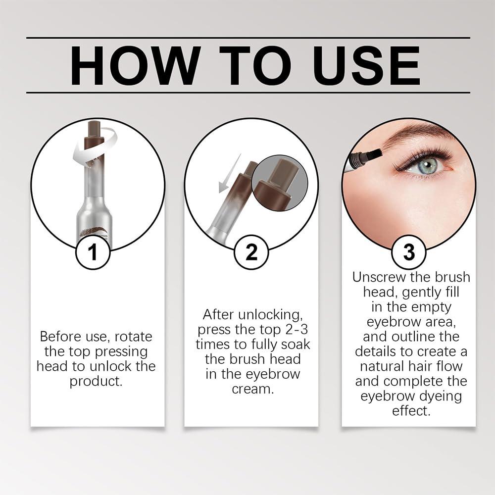 YCQPET Liftique Brow Brush,Liquid Eyebrow Brush,Brow-Fection Angled Brush & Dip Liquid Eyebrow Gel, Long Lasting Waterproof Eyebrow Pencils,Multi-Purpose Non-Smudged Eyebrow Pen (Light Brown)