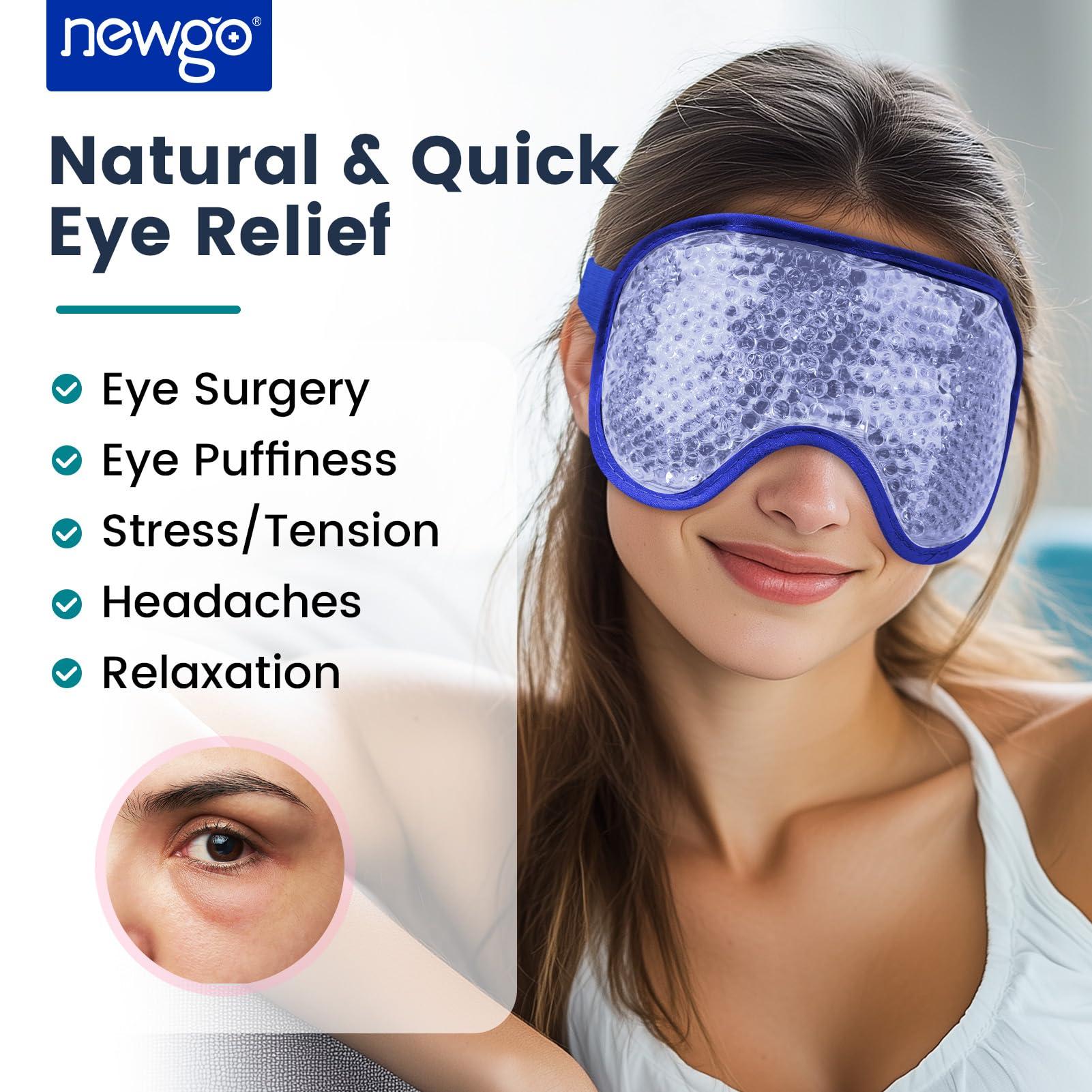 NEWGO NEWGO Cooling Eye Mask Cold Eye Mask for Dry Eyes, Gel Eye Mask Ice Eye Mask Frozen Reusable Eye Ice Pack Cold Eye Compress for Eye Surgery, Skin Care - Navy Blue