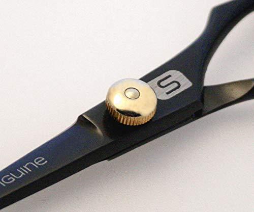 Sanguine Professional Barber Shears 7 inch, Hairdressing Scissors, Long Scissors, Black + Presentation Case & Tip Protector