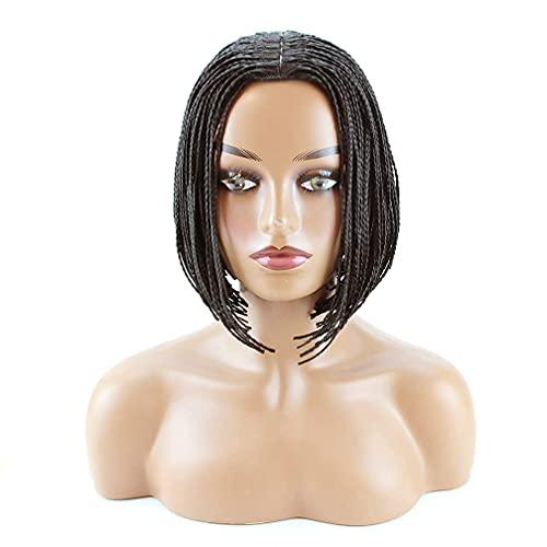 KXW KXW Braided Wigs Box Braids Wig for Black or White Women, Short Bob Wigs Synthetic Hair None Lace Front Wigs for Daily Wear (Natural Black, 10inch/25cm)