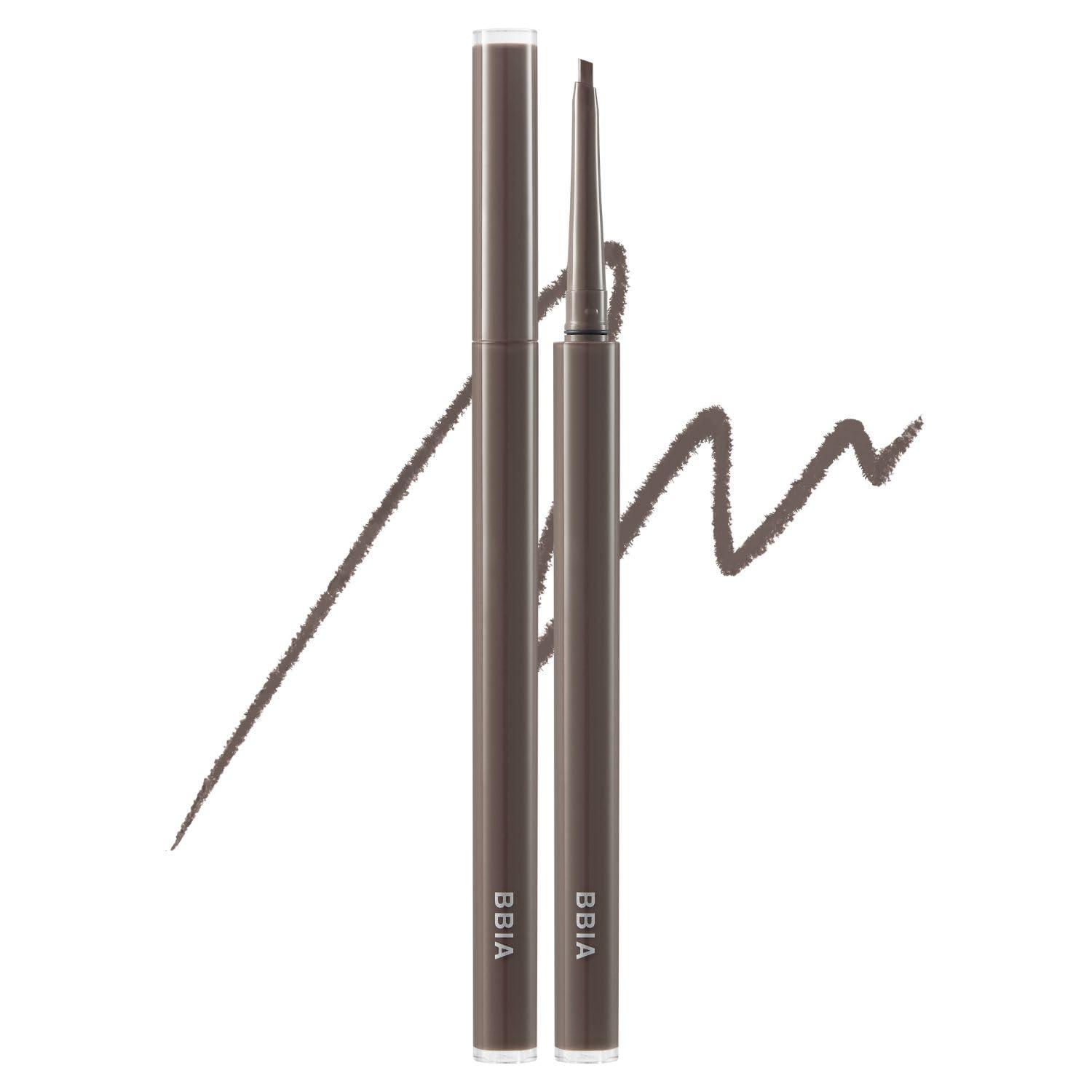 BBI@ BBIA BBIA Last Auto Gel Eyeliner SLIM 5 Colors Ultra-Fine Waterproof Mechanical Gel Eye Liner Pencil Smudge-Proof Easy Drawing Smooth Gliding Texture Vegan Korean Eye Makeup (S3 MUTE BROWN SLIM R)