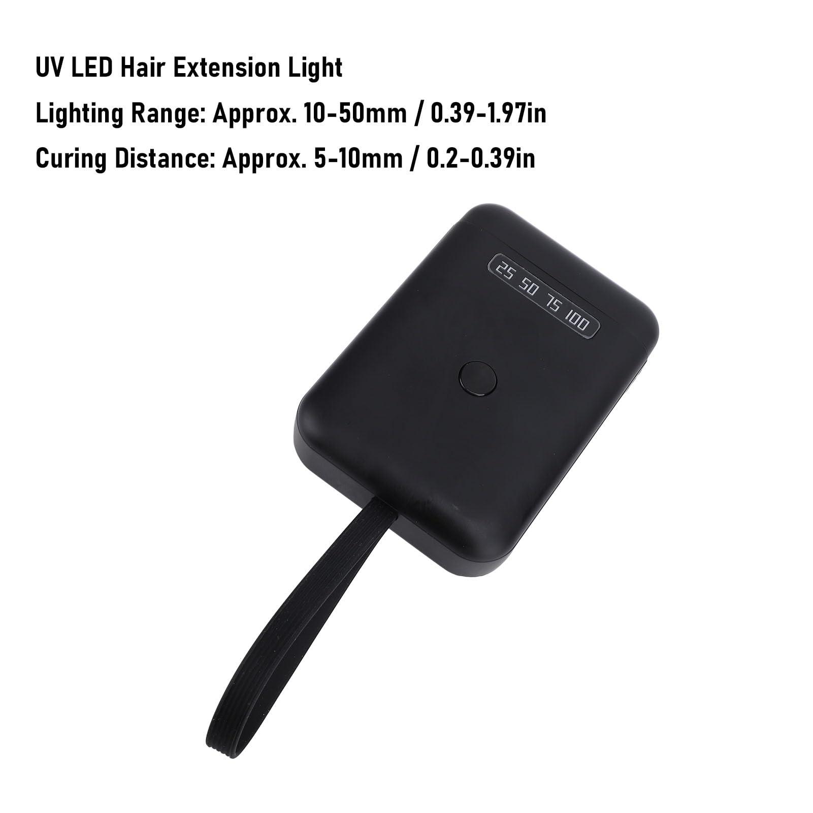 VBESTLIFE LED Hair Extension Lamp, 18W Light Extensions Kit, Rechargeable Portable Extension Lamp, with 6Pcs 405nm LED Beads, for Home Salon Fast Curing Wig (Black)