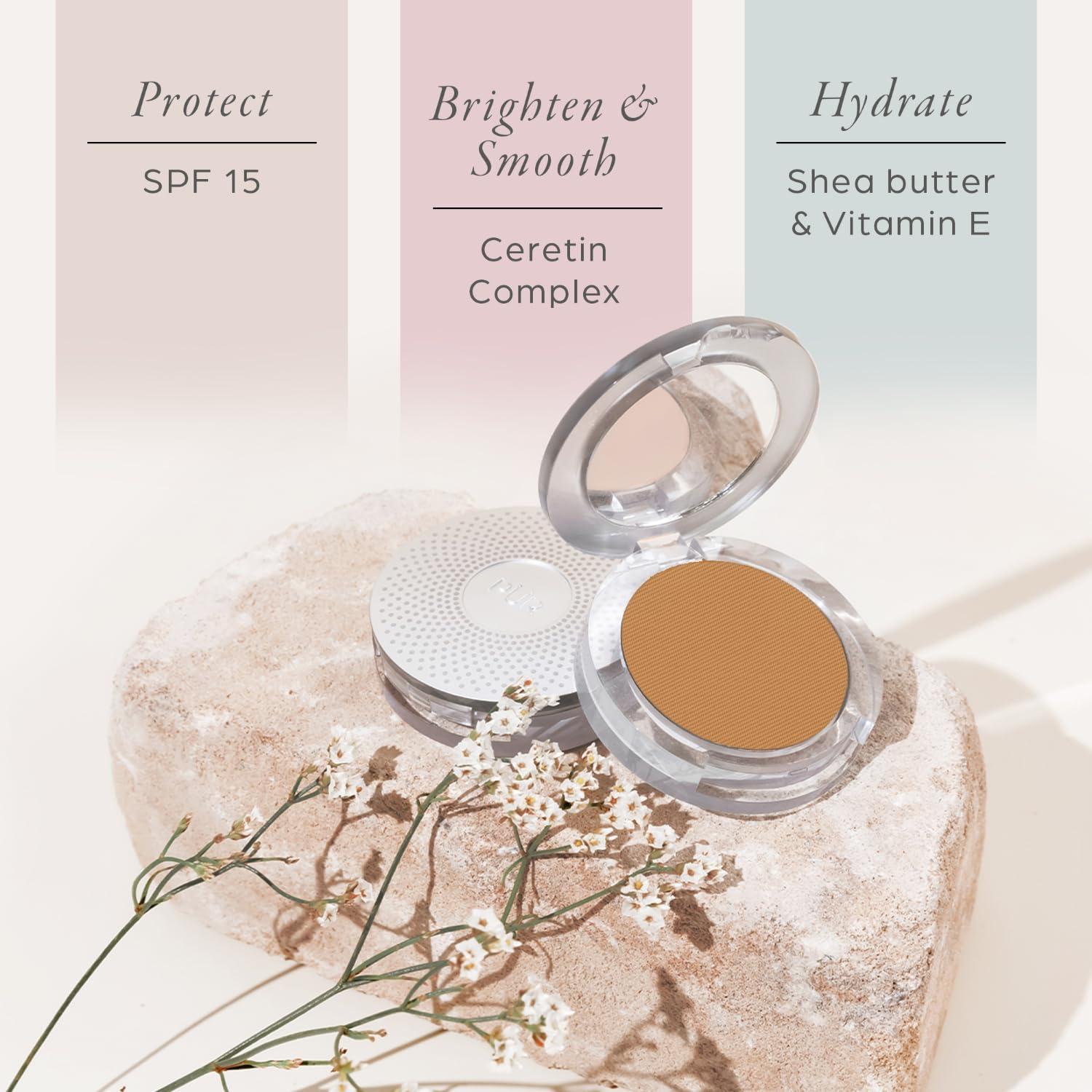 purcosmetics PUR Beauty 4-in-1 Pressed Mineral Makeup Powder Foundation with SPF 15 - Concealer & Finishing Compact Pressed Powder for Face - Buildable Medium to Full Coverage Foundation Powder (Golden Dark)