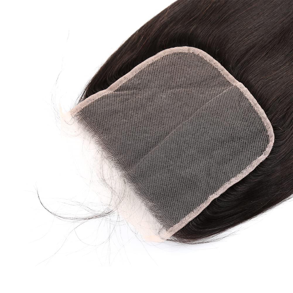 ELIHAIR ELIHAIR 6x6 Virgin Human Hair Lace Closures Bleached Knots Closure Straight Free Part Soft and Silky Natural Hairline Pre Plucked With Baby Hair 100% Unprocessed Human Hair Pieces 16\"