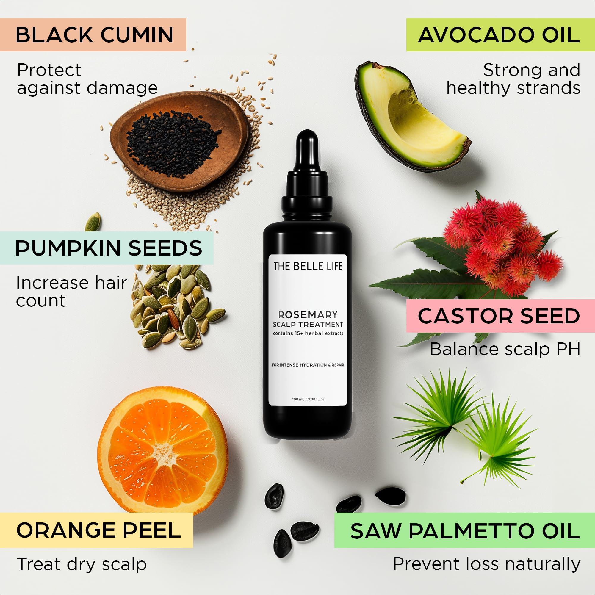 Sebastian Diaz Rosemary Hair Oil Scalp Treatment inspired by THE INNATE LIFE, 100ml 3.4 fl oz Nourishes and Supports Fuller-Looking Hair with Organic Rosemary Oil