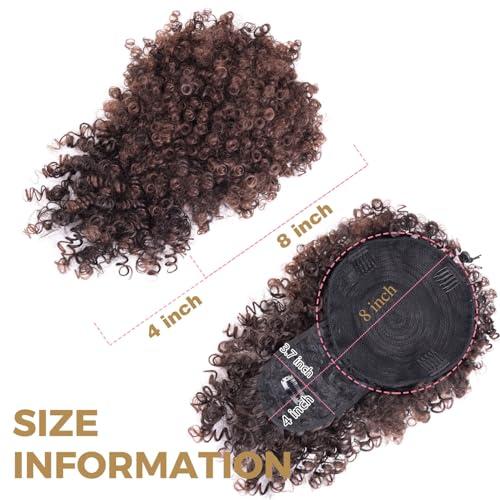 TOZIKA TOZIKA Afro Puff Jerry Curls Afro Puff Non Drawstring Ponytail with bangs Synthetic Fauxhawks Short Afro Puff Kinky Curly