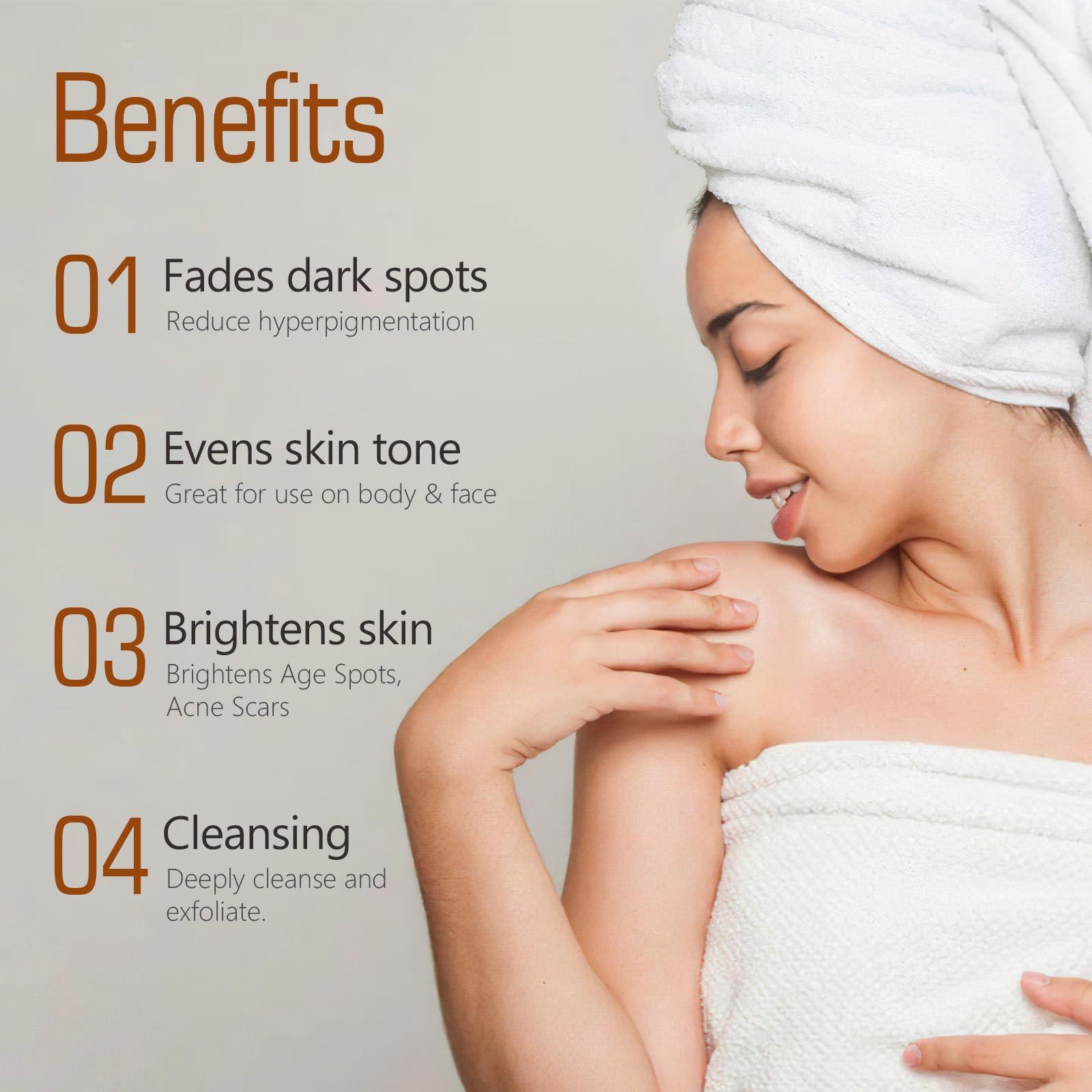 PALFICAB PALFICAB Kojic Acid Soap, Turmeric Soap Bar for Dark Spots, Skin Brightening Soap with Tea Tree Oil, Shea Butter, Coconut Oil & Vitamin C, Women Mens Bar Soap for Face Body - 3.5 oz