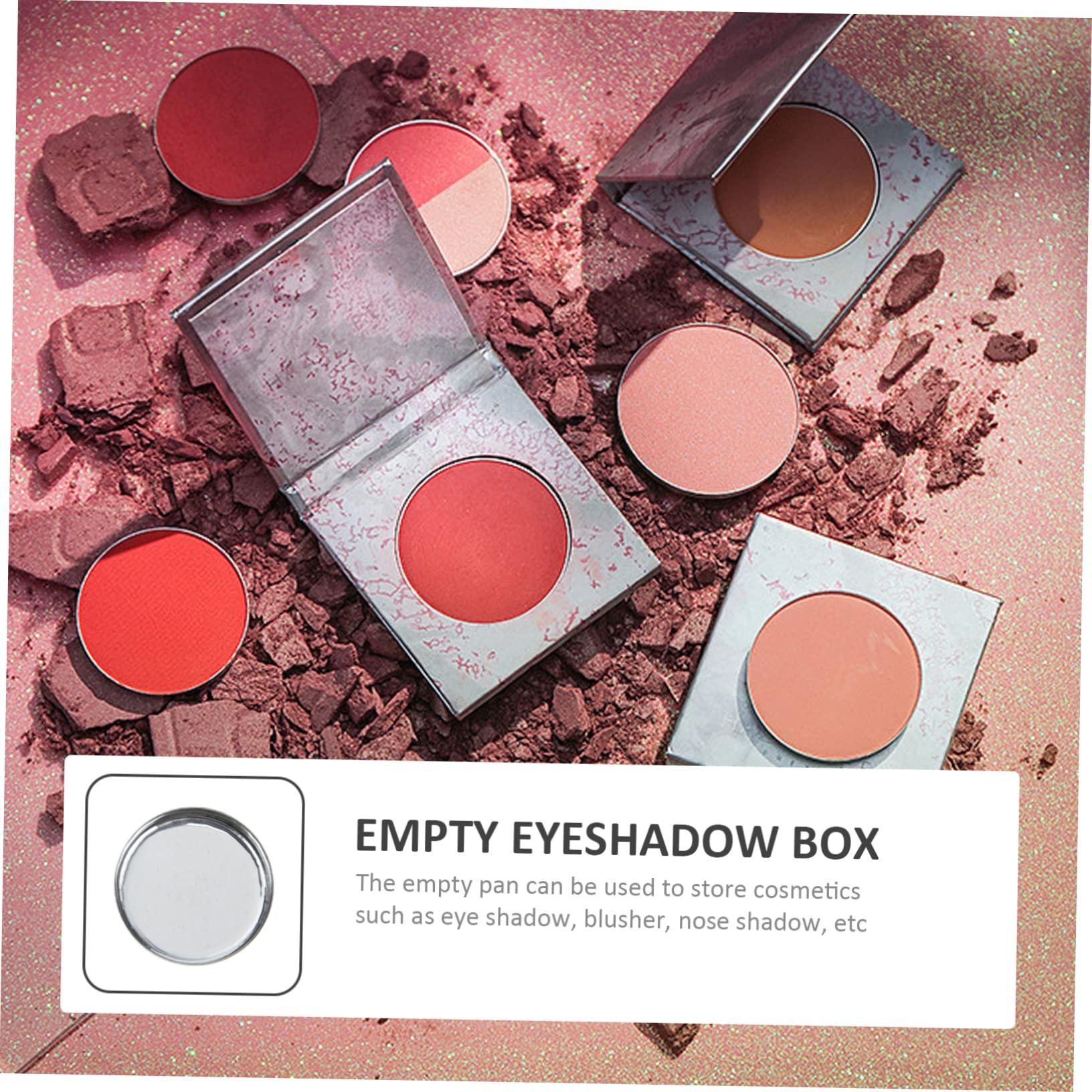 HAPINARY HAPINARY 30pcs Empty Highlighter Tray Cosmetics Organizer Makeup Palettes Makeup Pallete Empty Eyeshadow Pans Square Highlighters Mini Containers Mini Highlighters Square Pan Silver Iron