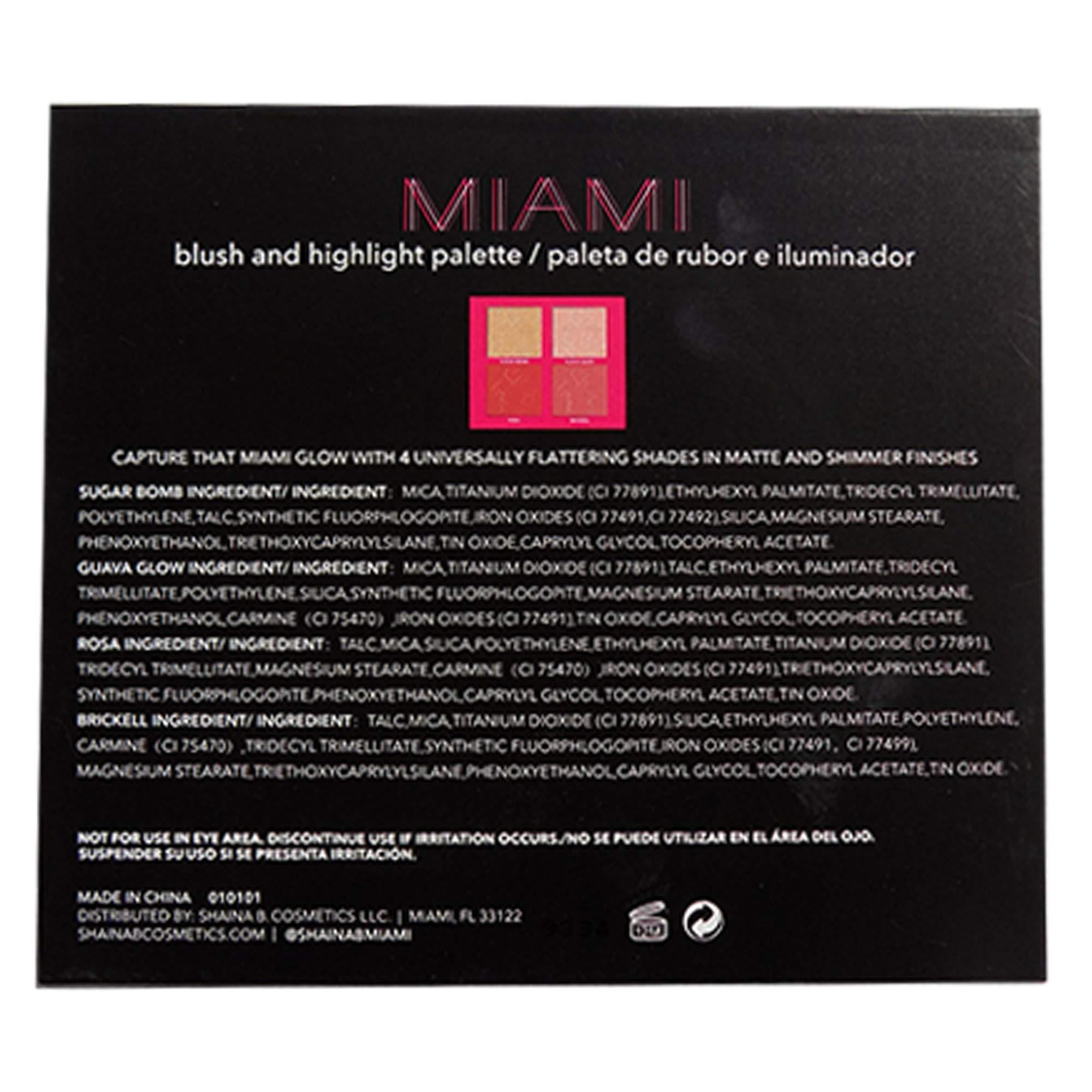 Shaina B. Miami Shaina B. Miami Blush and Highlight Mini Palette,6.5 Inch
