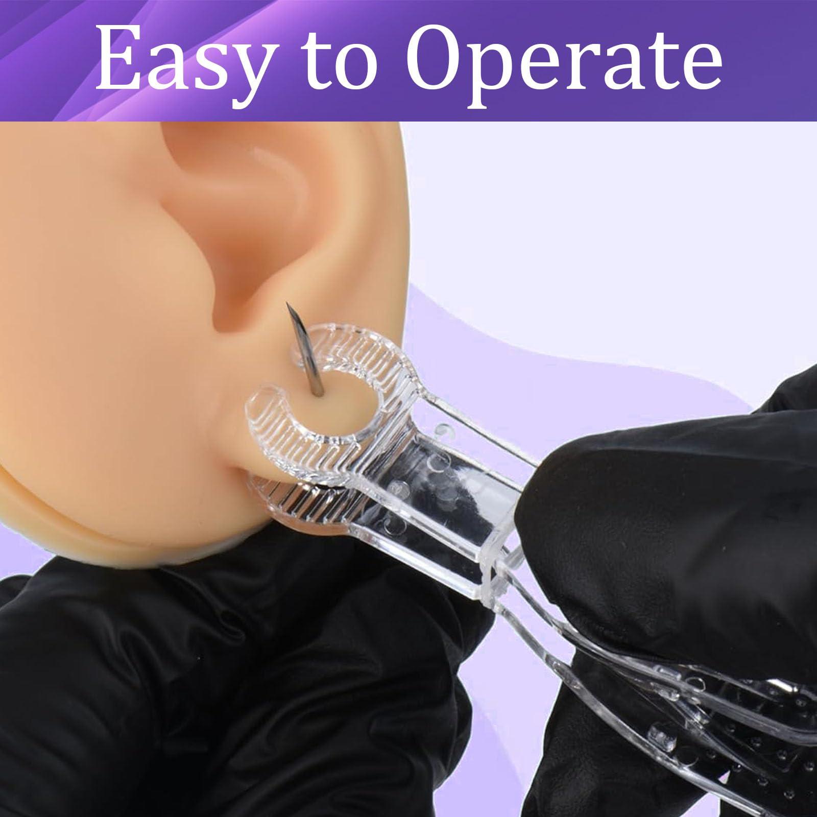 Usiriy 20PCS Piercing Clamps - Usiriy Disposable Piercing Needle Slot Forceps Clamp Clip Ear Nose Lip Navel Piercing for Piercing Supplies (Round)