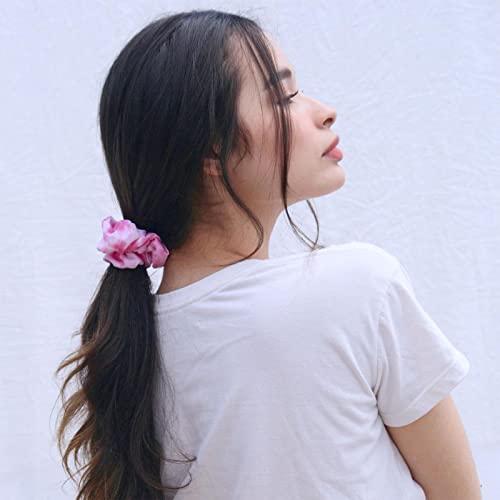 MLMOMVME 25 Pack White Scrunchies for Tie Dye Kit Party Supplies, White Cotton Hair Elastic Ponytail Holder Hair Scrunchies for Women