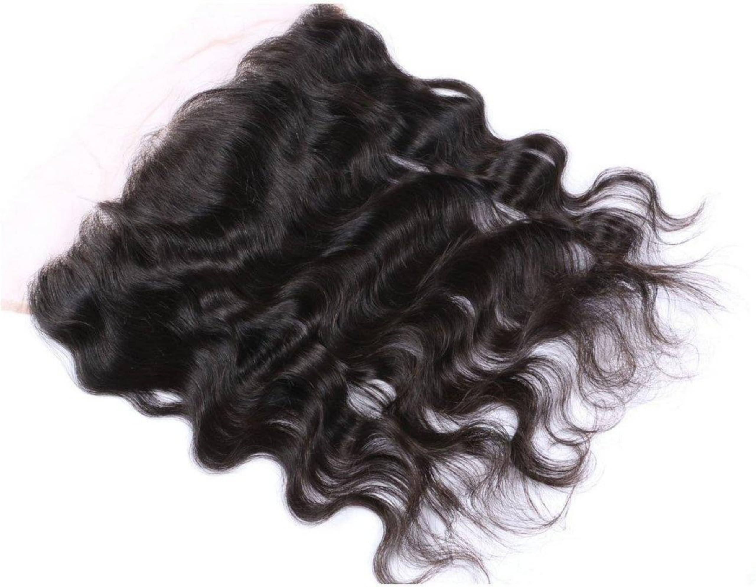 ScAua HD Lace Frontal, Free Part Ear to Ear 13x4 Full Frontal Lace Closure Body Wave with Baby Hair Unprocessed Brazilian Virgin Remy Human Hair Front Closures Top Extensions Natural Color (12 Inch)