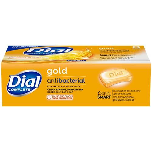 Dial Dial Antibacterial Deodorant Bar Soap, Advanced Clean, Gold, 4 oz, 8 Bars