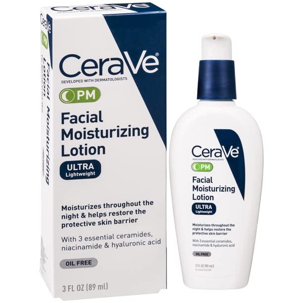 CeraVe Facial Moisturizing Lotion PM - Normal To Dry Skin CeraVe Lotion Unisex 3 oz (Pack of 2)