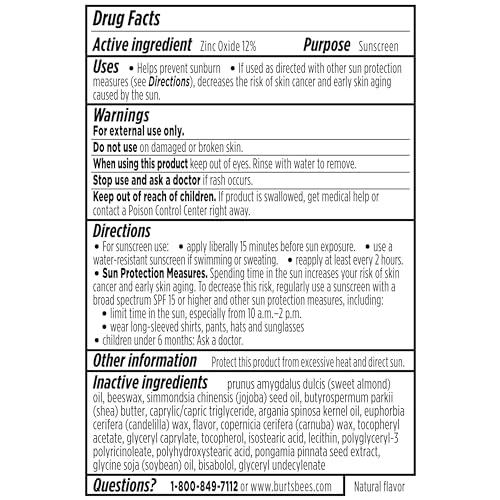 Burt's Bees Burts Bees SPF 30 Lip Balm, Beaches and Cream, Water-Resistant Sun Care, Nano-Free Zinc Oxide Formula, Natural Origin Conditioning Lip Treatment, 3 Tubes, 0.15 oz.
