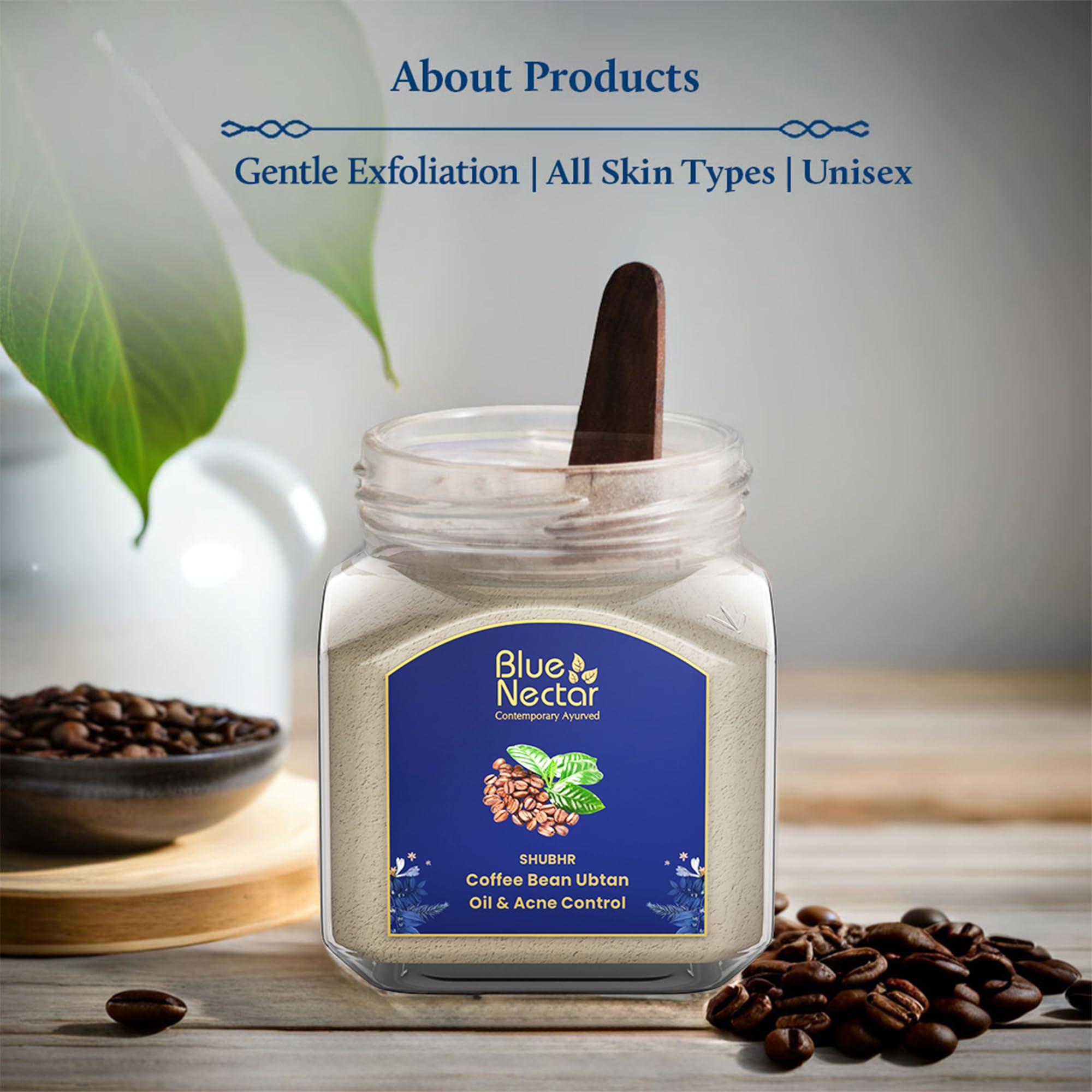 Blue Nectar Blue Nectar Coffee Bean Natural Cleanser, 3-in-1 Cleanser, Face Scrub & Face Pack for Skin Repairing & De tan Removal, 100% Natural with Multani Mitti Powder (3.52 Oz11 Herbs)