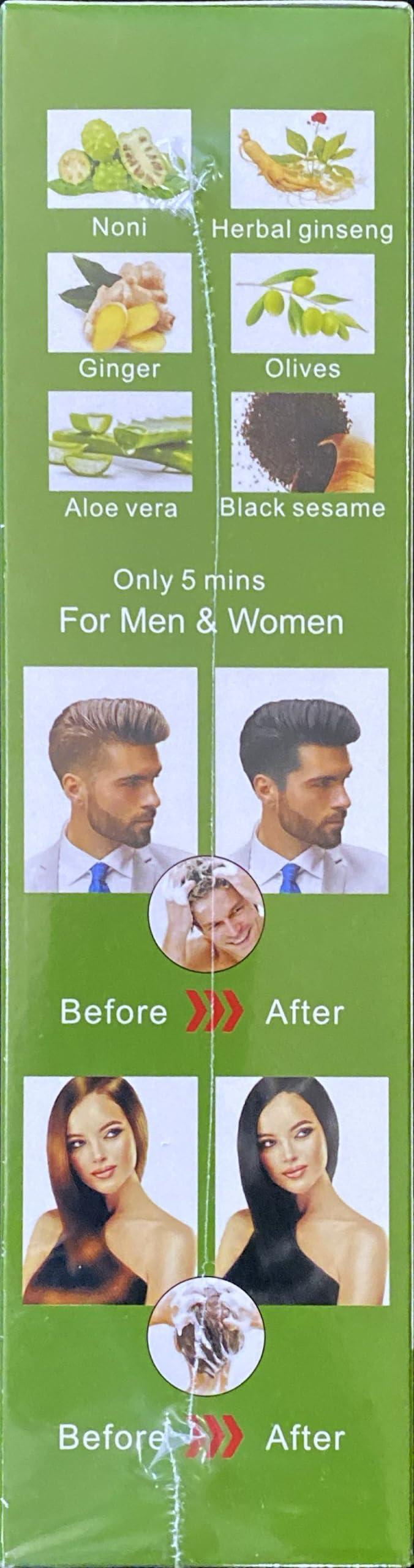 BTONE BTONE Vojo Apple Black Hair Dye Shampoo 3-in-1 Formula with Tropical Apple Extracts, Perfect for Color-Treated Hair, Provides 100% Gray Coverage, Vitamin C-Enriched, 500ml dye shampoo.