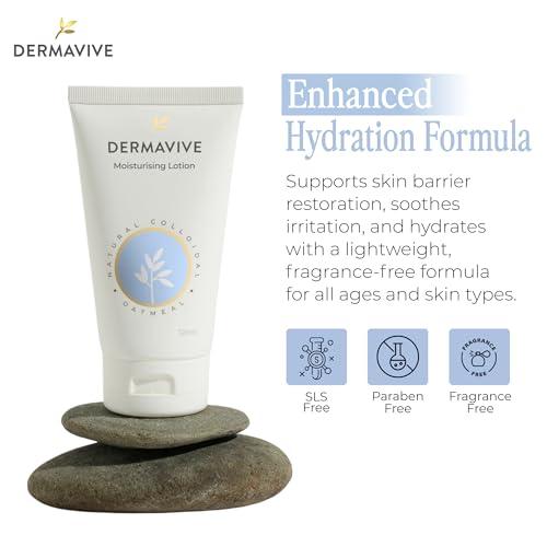 Dermavive Dermavive Vitamin E & Colloidal Oatmeal Moisturizing Face & Body Lotion - Hydrating pH-Balanced Moisturizer for Dry Skin - Suitable for Kids, Teens & Adults, 120ml (4.05 fl oz)