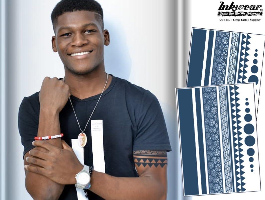 InkWear Semi-Permanent Tattoo | 2 sheets | Arm bands | Lasts 1 to 2 weeks |Temporary Tattoo | SAFE Herbal Inks