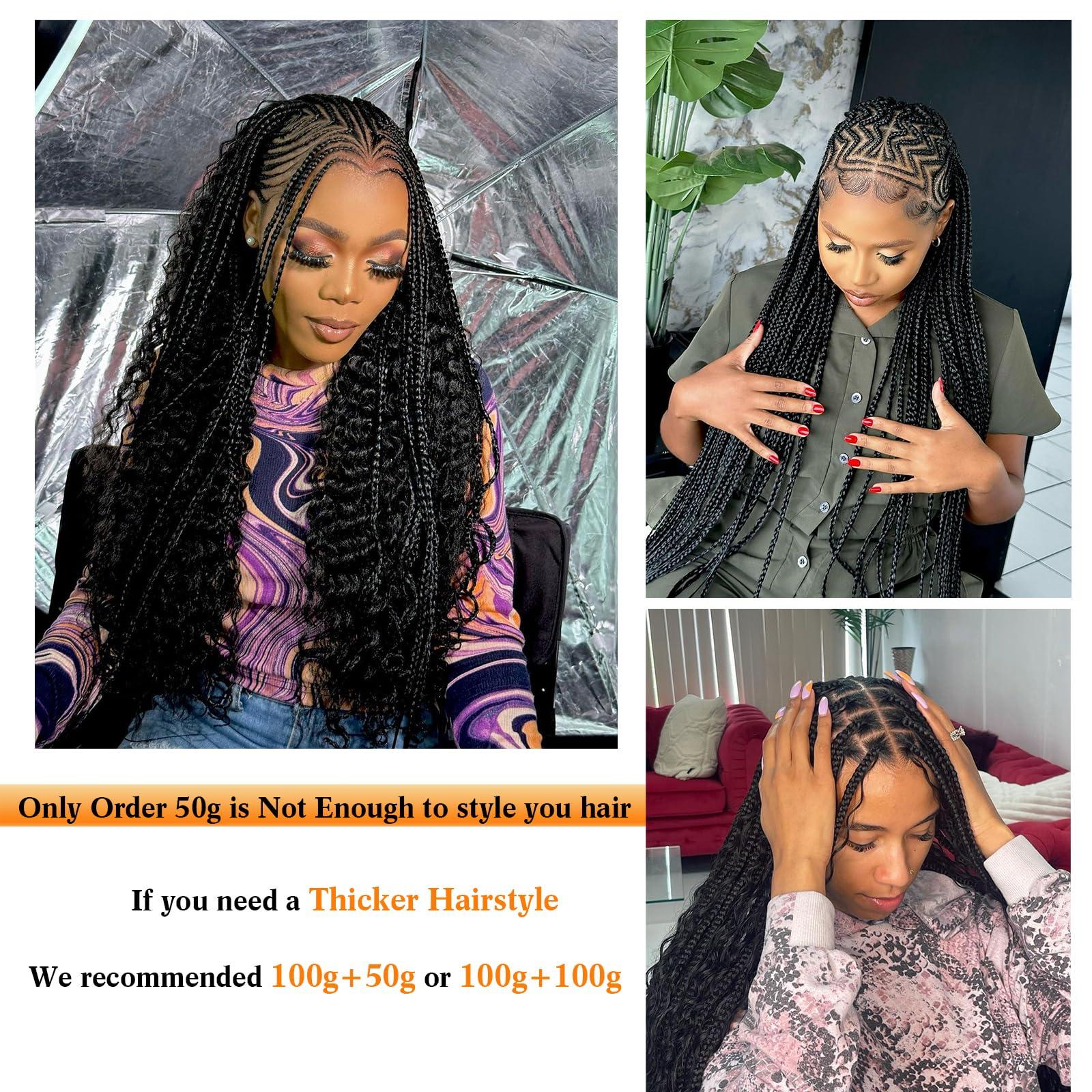RQY Curls for Boho Braids,Bohemian Hair for Braiding Human Hair 15A Natural Black Human Hair Bundles for Braiding No Weft 1 pack 100g Boho Curly Human Hair for BraidingDeep Wave Human Hair 16inch