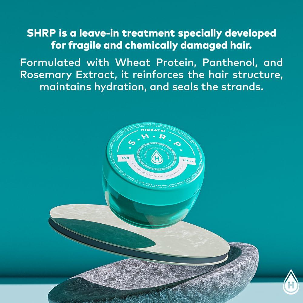 Hidratei Brazilian Beauty Hair Protein Cream | Damaged & Dry Hair Treatment | Split End Repair | Deep Hydration | Leave in Treatment | Moisturize and Shine | Hair Repair 1.76 Oz.