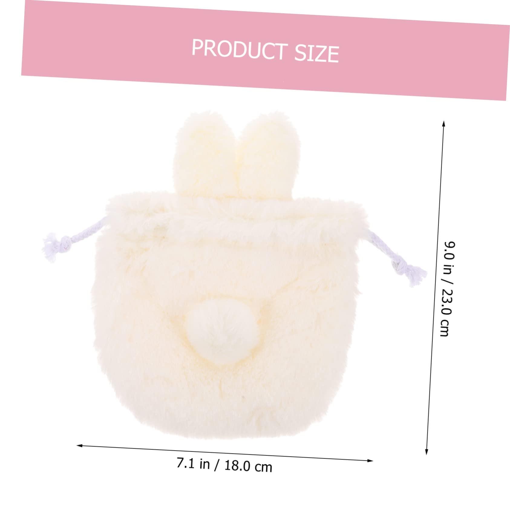 Beaupretty Beaupretty Plush Makeup Bag Drawstring Portable Cosmetic Storage for Girls Puffy Travel Organizer