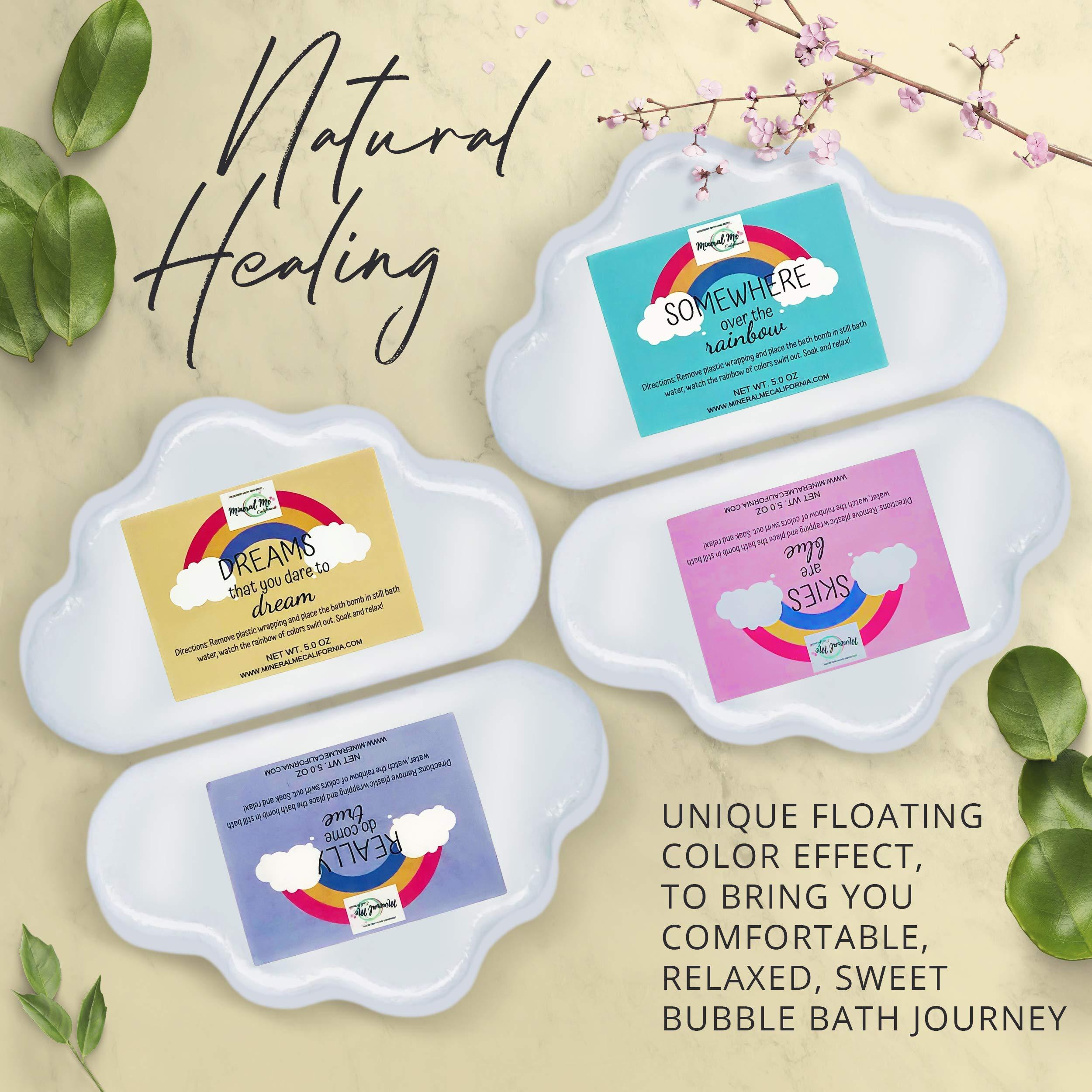 Mineral Me California Rainbow Bath Bombs Gift Set and Mermaid Bath Bombs for Girls with Jewelry Inside Plus Jewelry Box - Family Pack