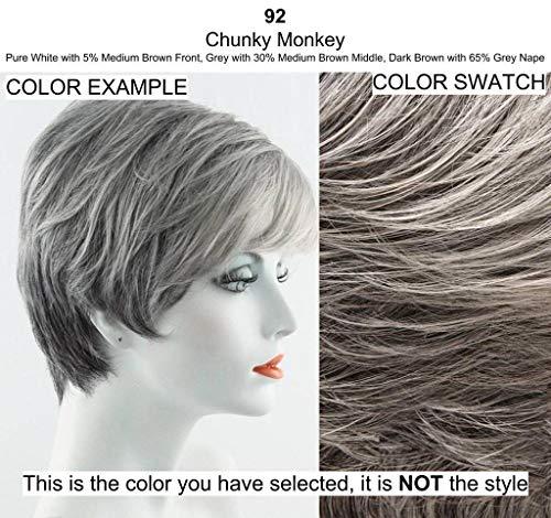 Jon Renau Maxwigs Julianne Avg Cap Color 92 Chunky Monkey - Jon Renau Wigs 12.25\" Length Synthetic Smart Lace Front Monofilament Top Women\'s Wavy Curly Pre-Styled Multi-Directional Parting Bundle MaxWigs Booklet, Comb