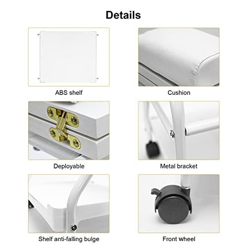Elitzia Beauty Salon Nail Or Foot Bath Spa Portable Esthetician Trolley Cart for Foot Rest Pedicure Manicure Funiture Massage Table Salon Supplies 2 Way Use 2 Color Option Elitzia (White 2pcs)