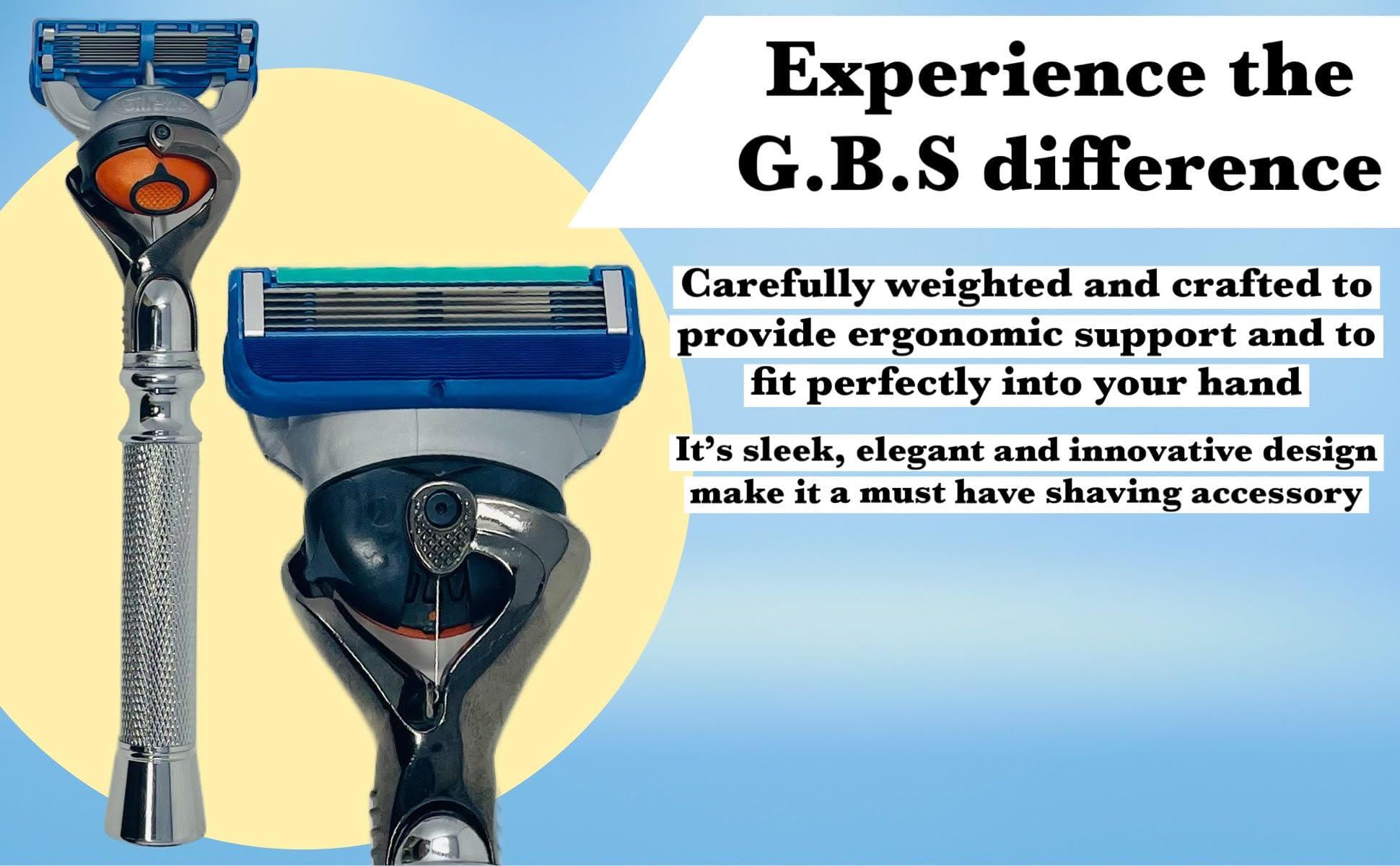 G.B.S G.B.S Flex ball Handle Razor with Flex ball Pivot Ball technology All Chrome Diamond Knurled Pattern Long Handle Shaving Razor