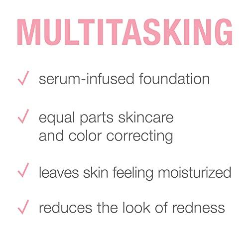 Neutrogena Neutrogena Healthy Skin Sensitive Skin Serum Foundation with Pro-Vitamin B5, Color Correcting & Pore Minimizing Liquid Foundation & Face Serum, Buildable Coverage, Light/Medium 02, 1 oz