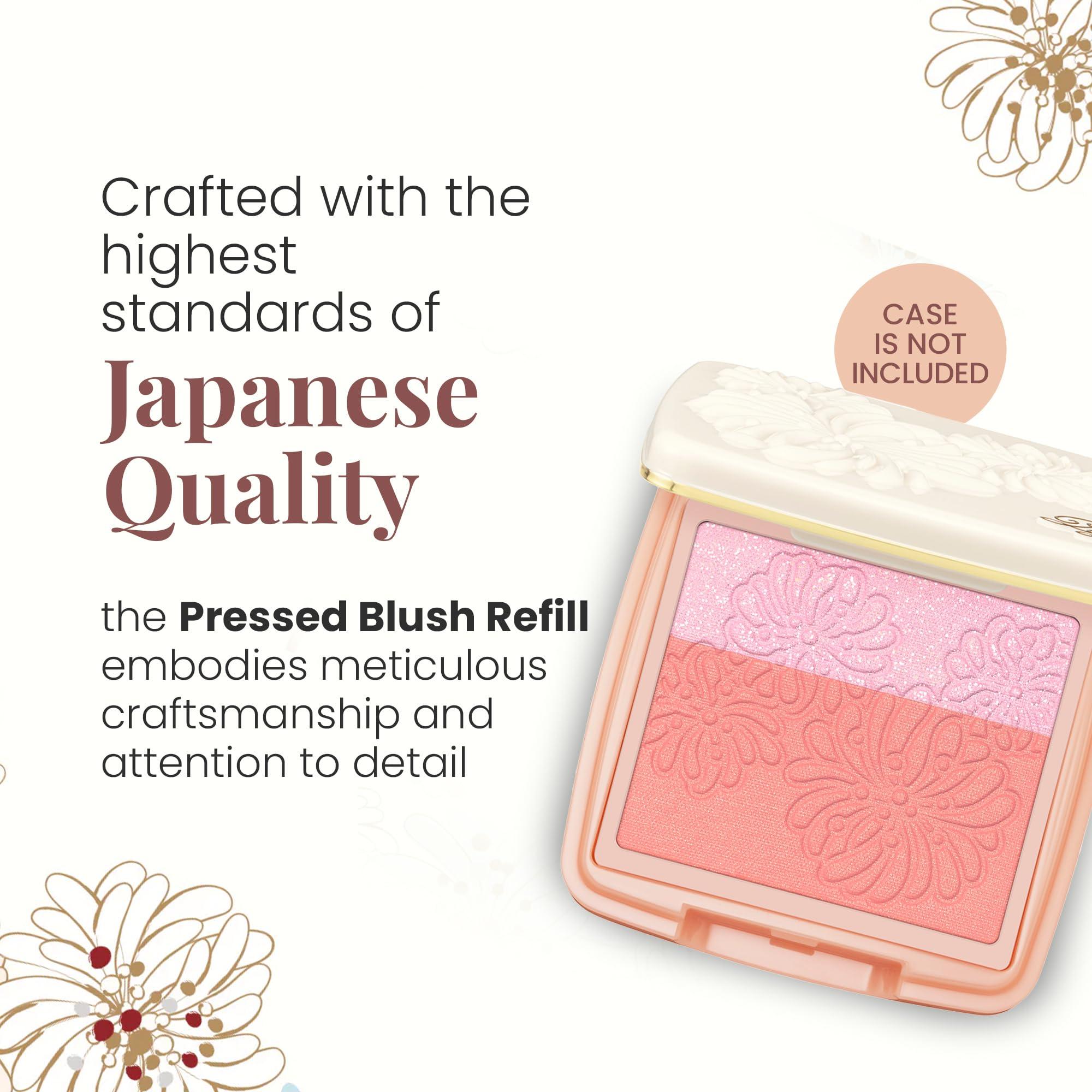 Paul & Joe Paul & Joe Pressed Blush Palette Refill Only, Case Sold Separately, Oil-Absorbing Blush Powder, Bi-Color Face Blushes with Fitting Veil Powder, Light Pink and Light Orange, 02 Confiserie, 0.17 oz