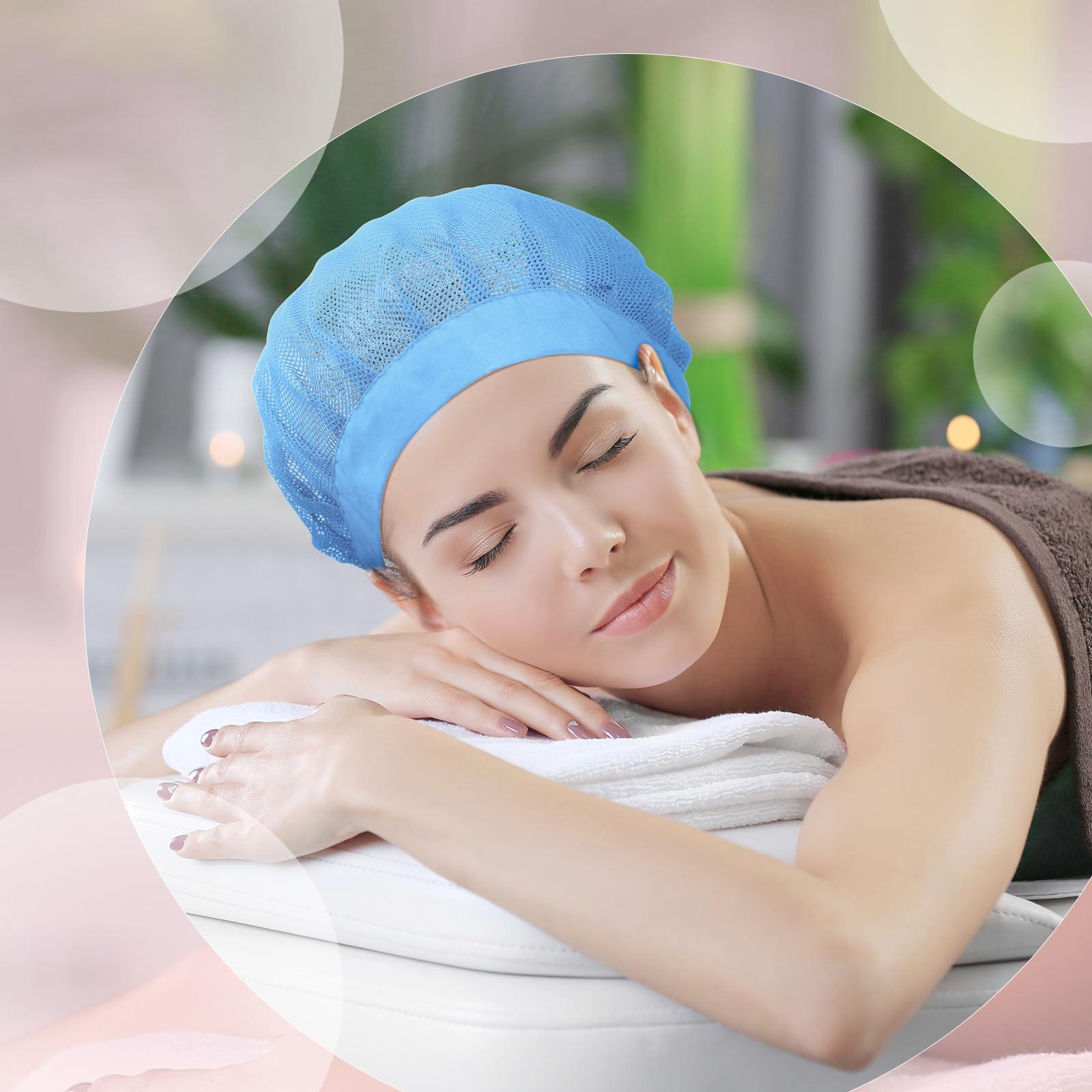 Chuarry Chuarry 4 Pcs Mesh Sleep Bonnet for Sleeping Night Curly Hair Nets Sleep Caps for Women(Red, Pink, Light Blue, Black)