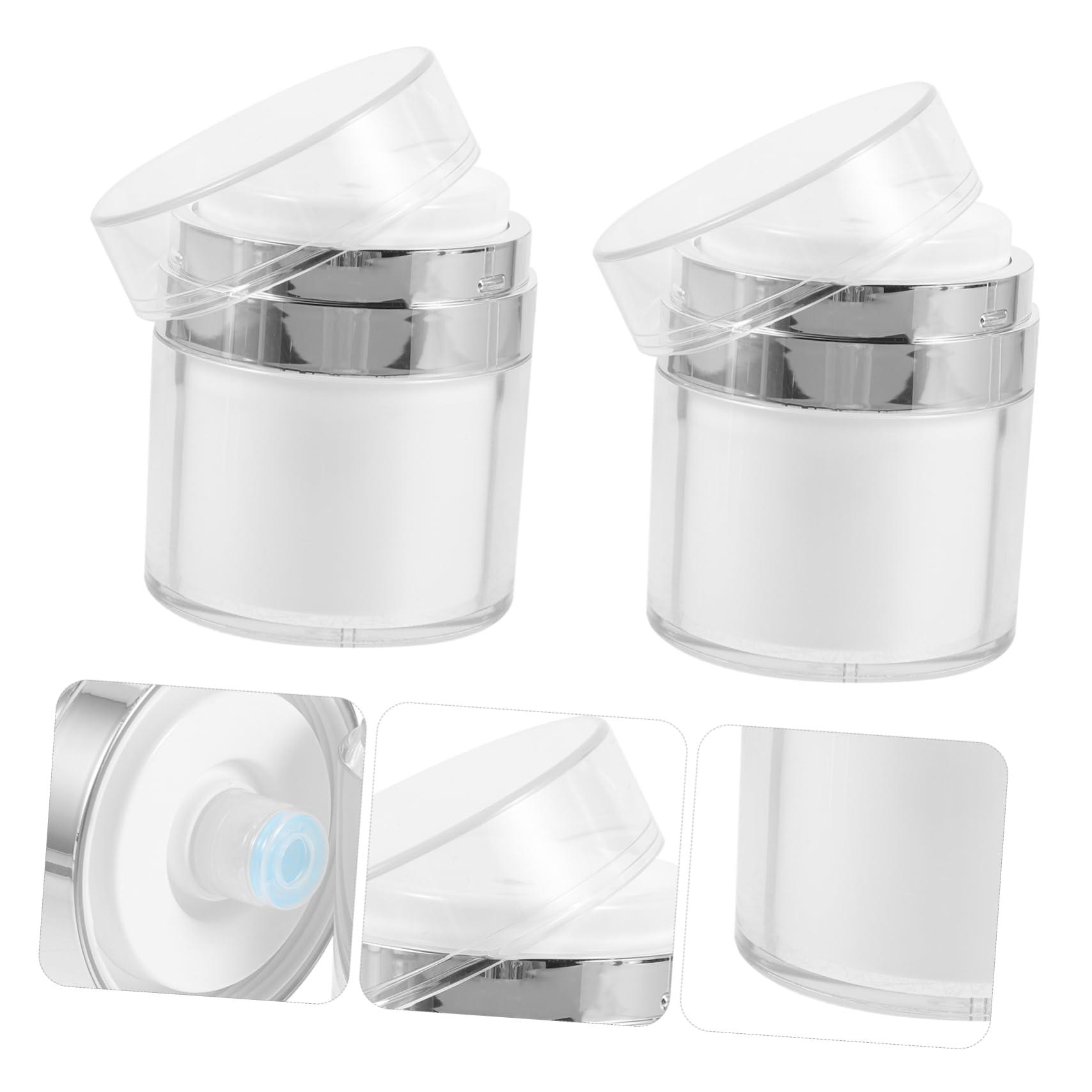 Baluue Baluue 5sets Press Cream Jar Mini Lotion Pump Jar Refillable Cosmetic Jar Empty Airless Pump Bottles Airless Pump Jars for Lotions and Creams Empty Lotion Jars Lotion Dispenser 2pcs*5