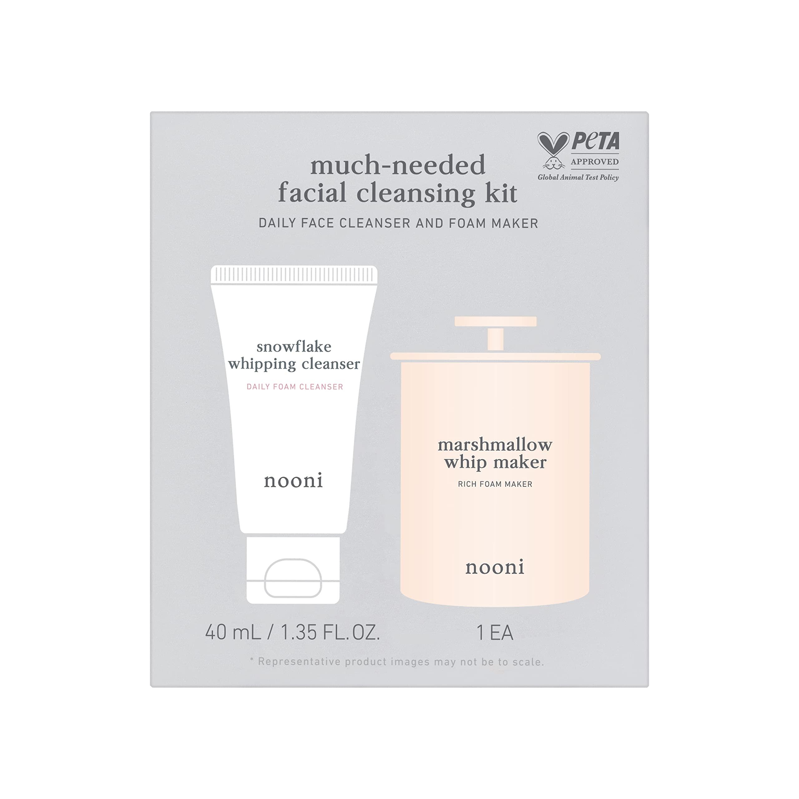 NOONI NOON Facial Oil Cleanser + Whip Maker & Whipping Cleanser Kit Bundle