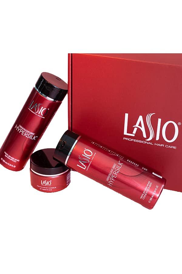 Lasio Lasio Keratin-Infused Hypersilk Intense Hair Repair and Healthy Hair Kit - Contains Professional Salon Level Grade Shampoo, Conditioner, and Masque - All In One Hair Kit
