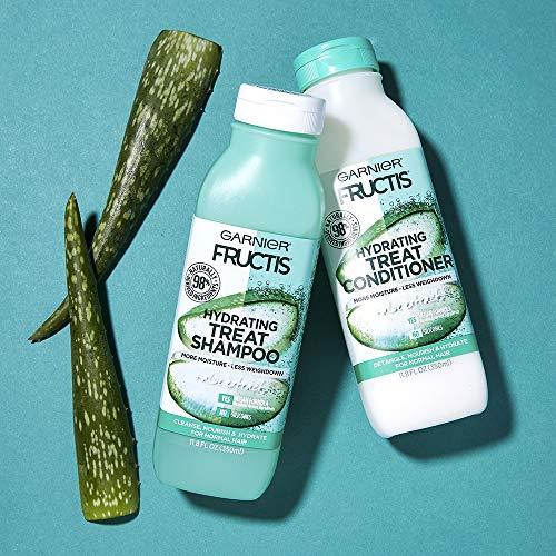 Garnier Garnier Fructis Hydrating Treat Shampoo, 98 Percent Naturally Derived Ingredients, Aloe, Nourish and Hydrate for Normal Hair, 11.8 fl. oz.